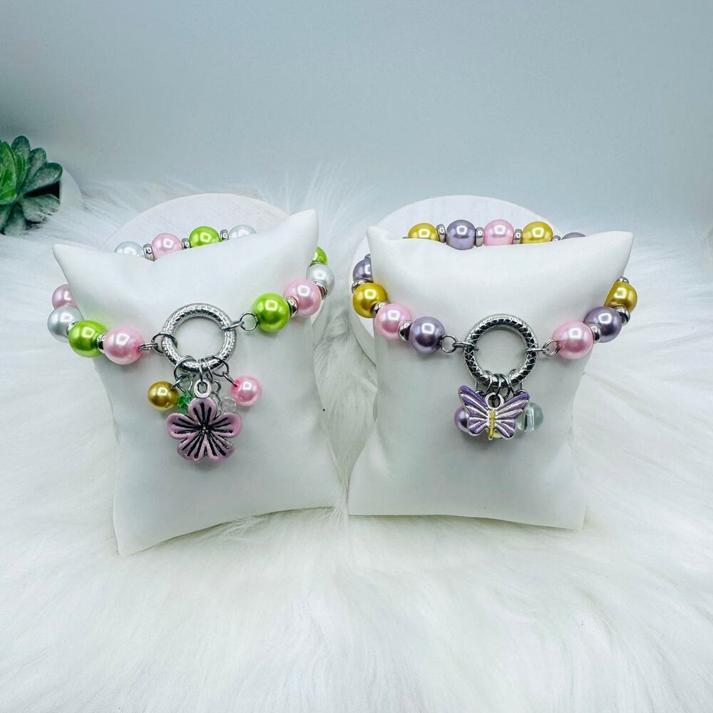 Fashion statement Flower & Butterfly Beaded Bracelet Bundle